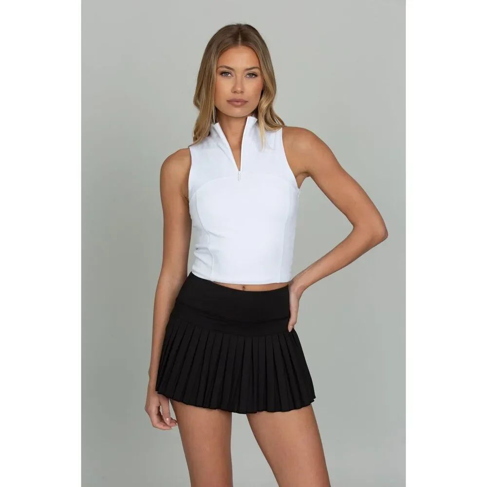 ✨Gold Hinge BLACK PLEATED TENNIS SZ SMALL SKIRT✨